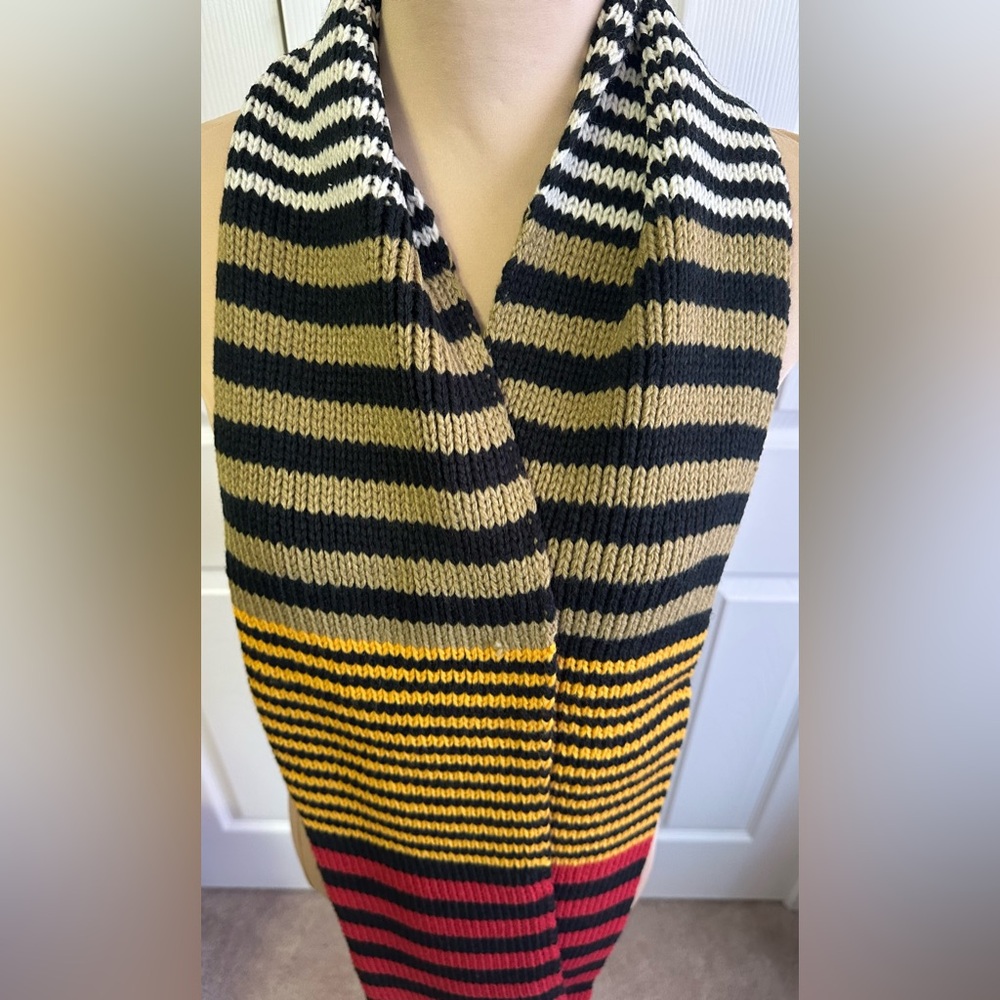Vera Bradley Striped Scarf - Black, Red, Yellow, Green - Picture 2 of 3